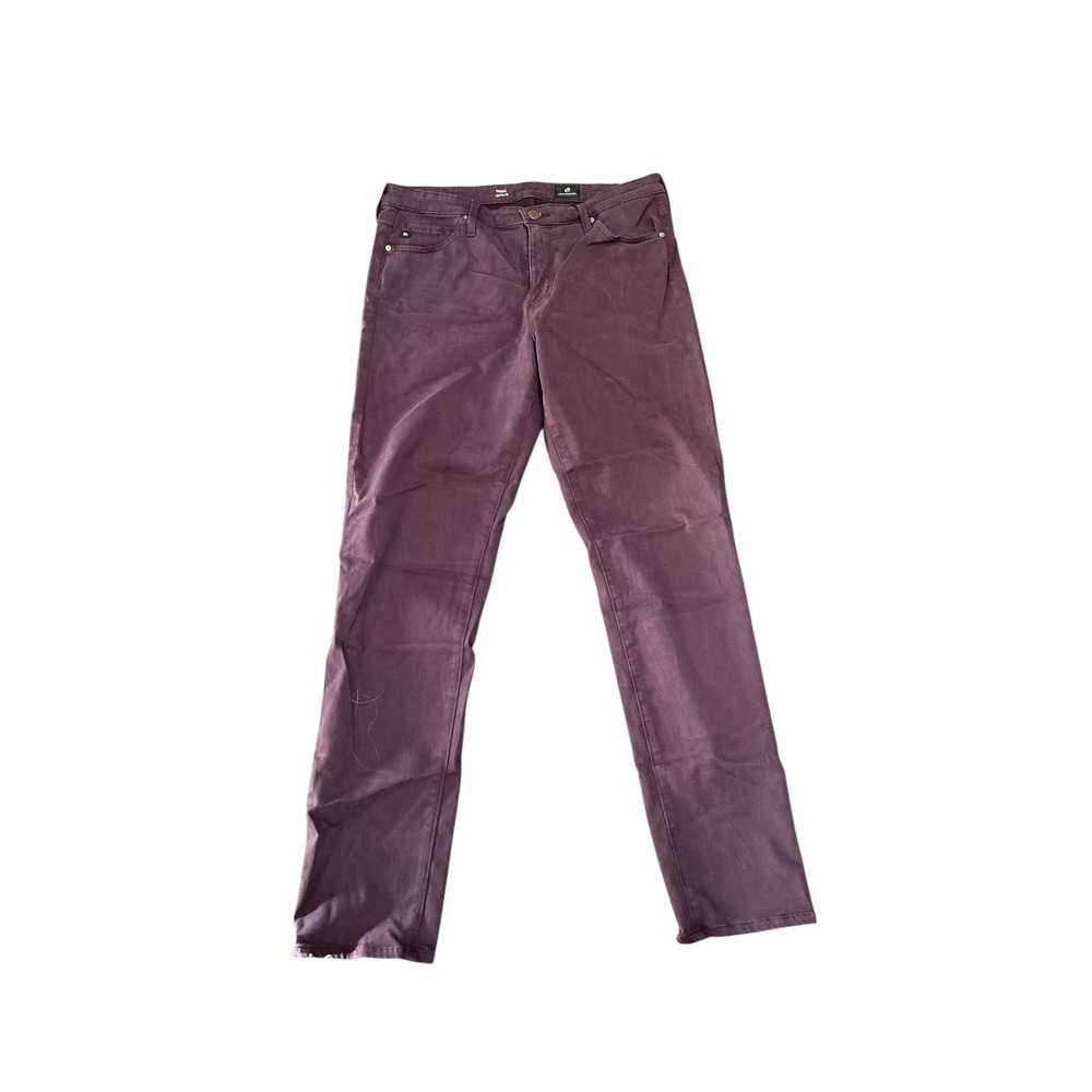 AG Adriano Goldschmied Prima Cigarette Leg Jeans Purple Burgundy 31R LSS1434DBRY